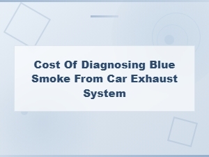 Cost of Diagnosing Blue Smoke From Your Exhaust