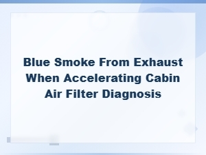 Blue Smoke From Exhaust When Accelerating Cabin Air Filter Diagnosis