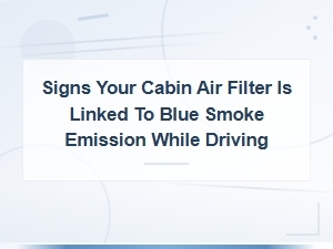 Signs Your Cabin Air Filter Is Linked to Blue Smoke Emission While Driving