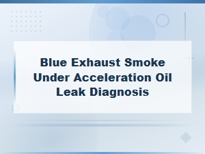 Blue Exhaust Smoke Under Acceleration Oil Leak Diagnosis
